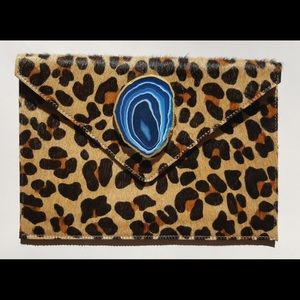 Cheetah print hide clutch